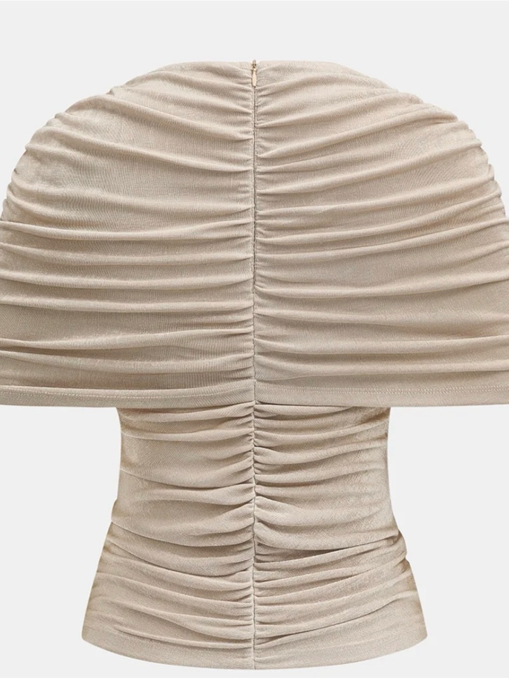 Ruched Short Sleeve Top in Taupe - Picture 2 of 10